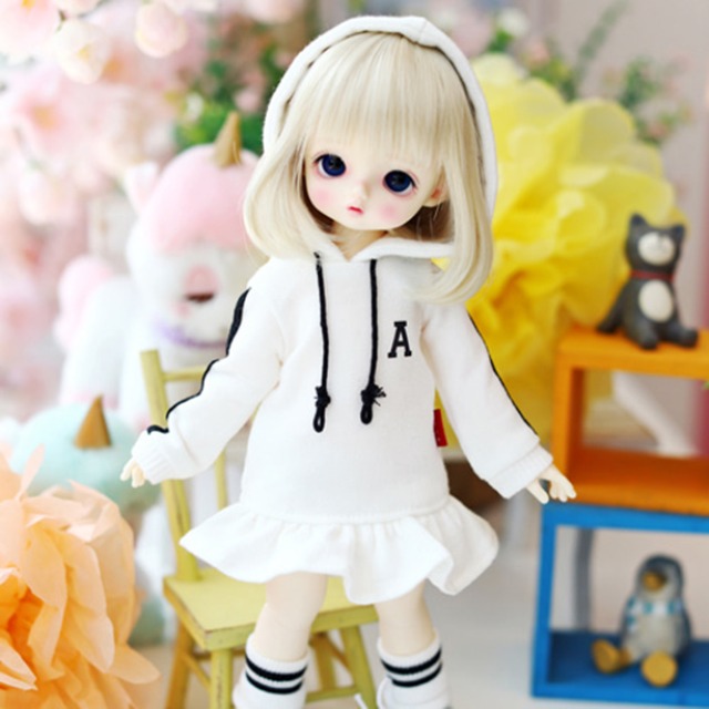 [Pre-order] [USD] Line Hooded One-piece Set_White