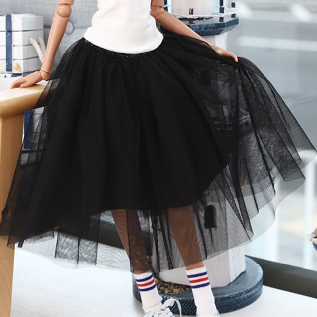 [Pre-order] [SD13 Girl &amp; Smart Doll] long sha skirt - Black