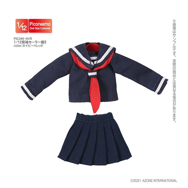 1/12 Long Sleeve Sailor Suit II Navy × Red