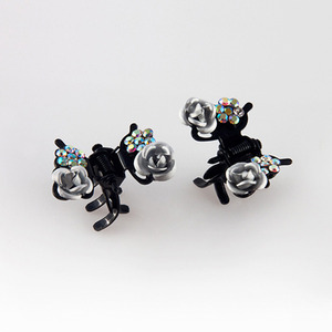 BUTTERFLY ROSE CLAWCLIP PIN SET(SILVER)