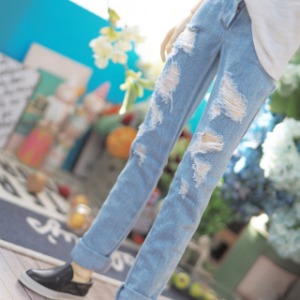 [Pre-order] [SDB]Damage denim pants(Ice jeans)