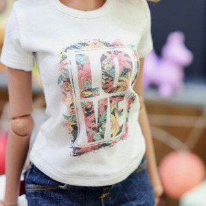 [Pre-order] [SD13 Girl &amp; Smart Doll] Flower Love T shirt - White
