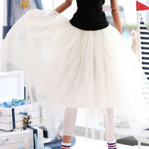 [Pre-order] [SD13 Girl &amp; Smart Doll] long sha skirt - Ivory