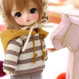 [Pre-order] [Child16] 16CM Loose fit coloration Hooded-Brown