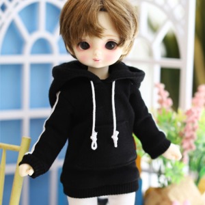 [Pre-order] [USD] Two-Line Hooded T Set_Black