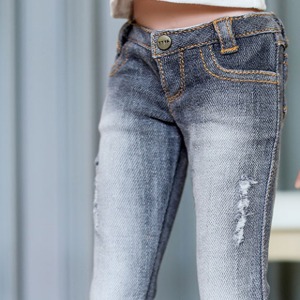 [Pre-order] [SD13 Girl &amp; Smart Doll] New Washing Damage Jeans - Gray