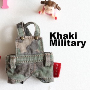 [OB11] Washing Cotton Short Overalls - Khaki Military
