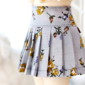 [Pre-order] [USD] Flower pleated skirt - SKY