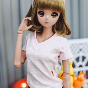 [Pre-order] [SD13 Girl &amp; Smart Doll] Vneck Basic T shirt - Pink