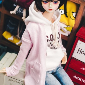 [Pre-order] [SD13 Girl &amp; Smart Doll] Natural Deep Slit Long Cardigan - Pink