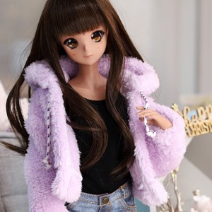 [Pre-order] [SD13 Girl &amp; Smart Doll] Bear hooded fur jacket - purple