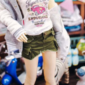 [Pre-order] [SD13 Girl &amp; Smart Doll] Vintage Cargo Skirt - Khaki