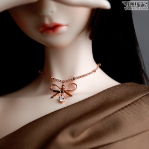 Ribbon Drop necklace Rose Gold