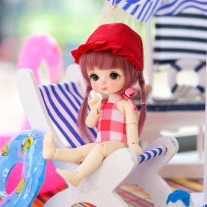 [Pre-order] [Child16] 16cm Check One-Piece Swimsuit SET- Red