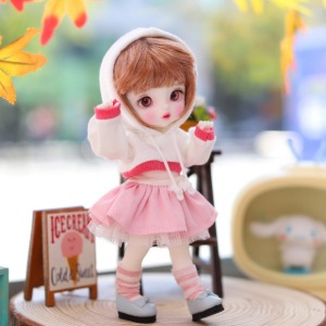 [Pre-order] 16cm Vivid Cute Crop Hooded-T - Pink