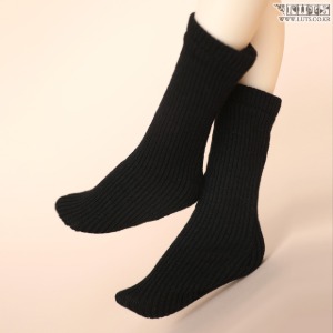 KDF color rib socks black