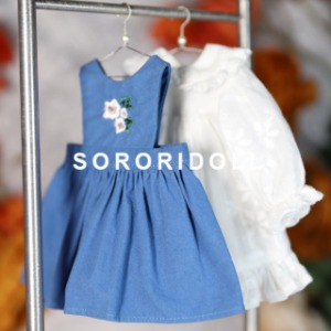 2022 Spring Season Limited Blue Spring Flower Dress Set USD Size