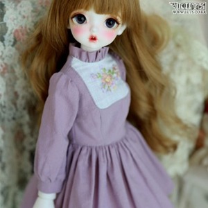 Pre-order NS-251 Purple Embroidery Dress