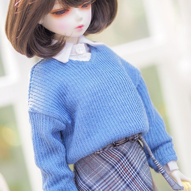 [MSD] [Pre-Order] Over fit v-neck knitwear (Marina blue)