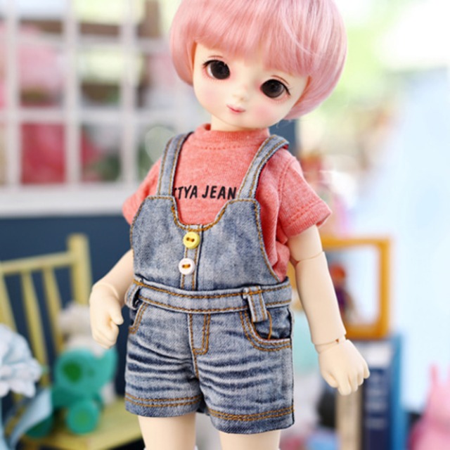 [Pre-order] [USD] Washing Button Short Overalls - Blue