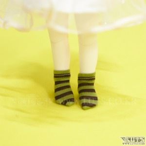 HDF Stripe Short Socks Green/Brown