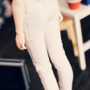 [Pre-order] [SD13 Girl &amp; Smart Doll] Color Skinny Pants - White