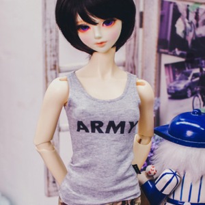 [Pre-order] [SD13 Girl &amp; Smart Doll] ARMY Sleeveless - Gray