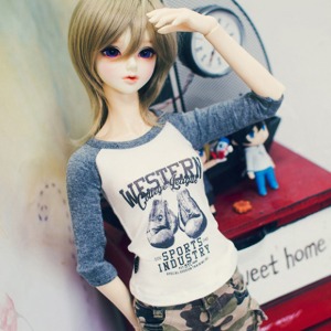 [Pre-order] [SD13 Girl &amp; Smart Doll] Western T shirt - D.Gray