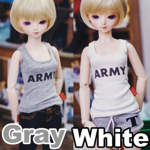[Pre-order] [MSD &amp; MDD] ARMY Sleeveless - Gray, White