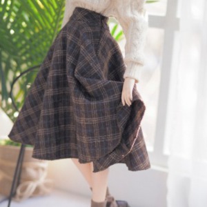 [Pre-Order] [SDG]Check long skirt(Brown)