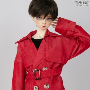 SDF65 Tencel Double Trench Coat Red