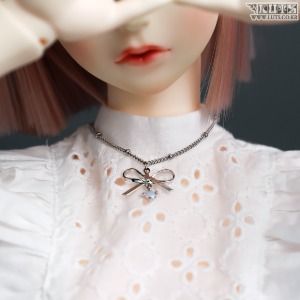 Ribbon Drop necklace Silver