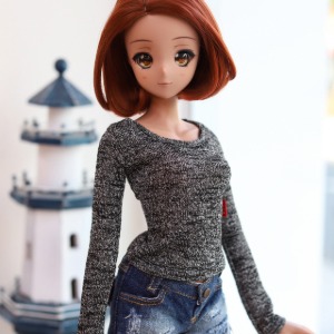 [Pre-order] [SD13 GIRL &amp; Smart Doll] Simple Basic Knit T - Black