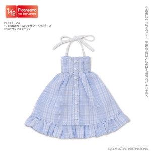 1/12 Halterneck summer dress (sax checkered)
