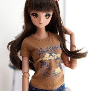 [Pre-order] [SD13 GIRL &amp; Smart Doll] Awesome T-shirt - Brown, White