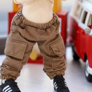 Pre-order Little washing Cargo Jogger Pants Brown