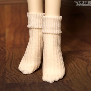 SDF Roll-up ankle socks white